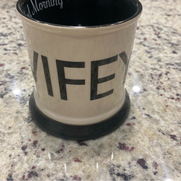 WIFEY coffee mug in cream and black GOOD MORNING on inside Displayed only - Picture 2 of 7